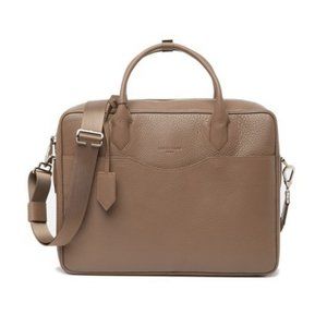 NWT! Longchamp Top Handle Leather Greige” Briefcase Bag for Professional Wo/man!